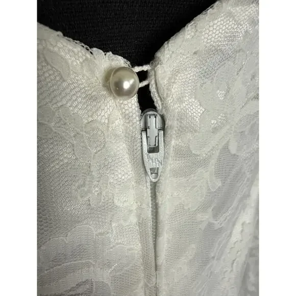 Vintage Lace Long Sleeve Wedding Dress A-Line Bridal Gown - Picture 8 of 16